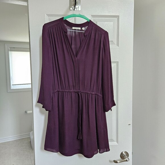 Aritzia Babaton Burgundy Silk Bennet Dress - Picture 2 of 4